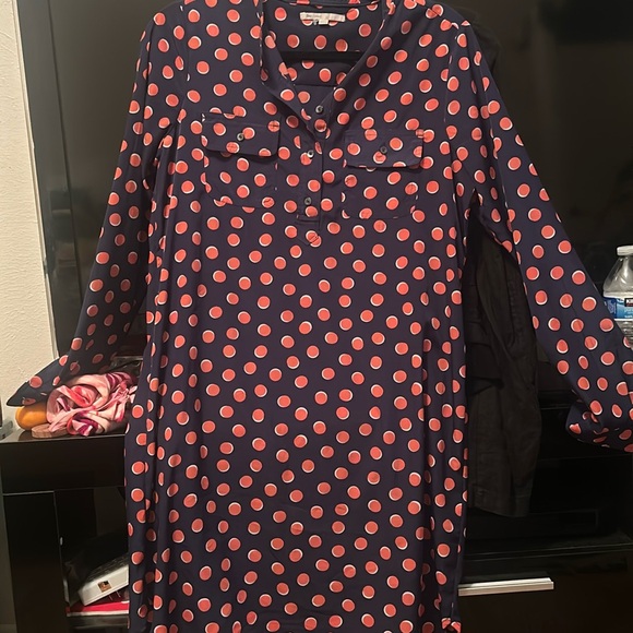 GAP Dresses & Skirts - Gap Small Polka Dot Dress Clemson colors blue orange white polka dots new